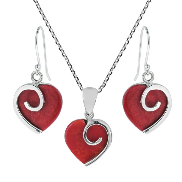 925 Sterling Silver Sponge Coral Valentine Heart Pendant Gift Jewelry for Women 925 Sterling Silver Sponge Coral Valentine Heart Pendant Gift Jewelry for Women